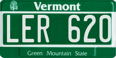 VT license plate LER620