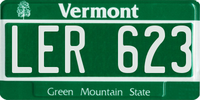 VT license plate LER623