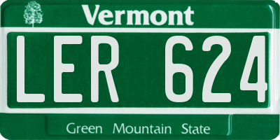 VT license plate LER624
