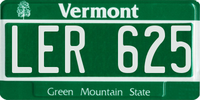 VT license plate LER625