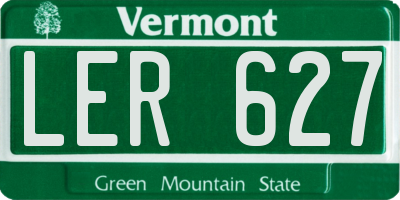 VT license plate LER627