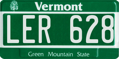 VT license plate LER628