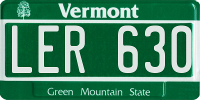 VT license plate LER630