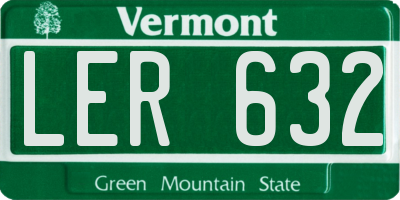 VT license plate LER632