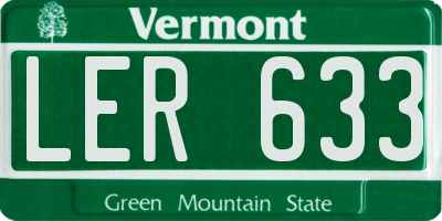 VT license plate LER633