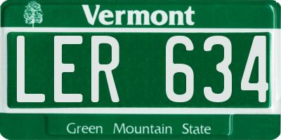 VT license plate LER634