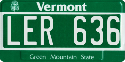 VT license plate LER636