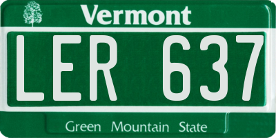 VT license plate LER637