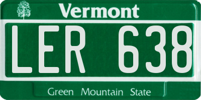 VT license plate LER638