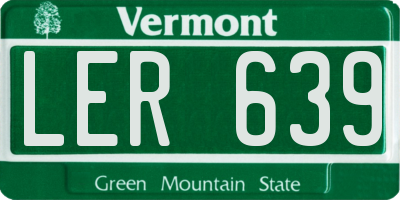 VT license plate LER639