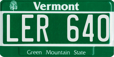 VT license plate LER640