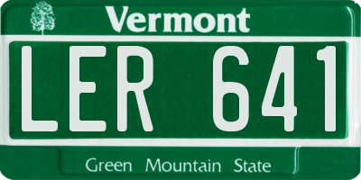 VT license plate LER641