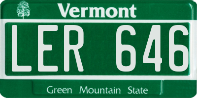 VT license plate LER646