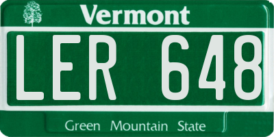 VT license plate LER648