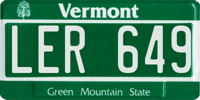 VT license plate LER649