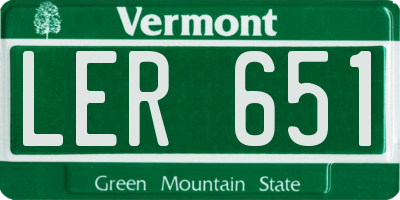 VT license plate LER651