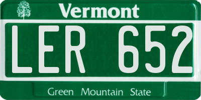 VT license plate LER652