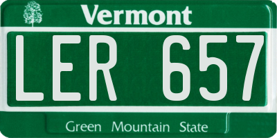 VT license plate LER657