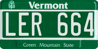 VT license plate LER664