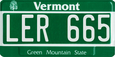 VT license plate LER665