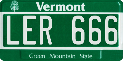 VT license plate LER666