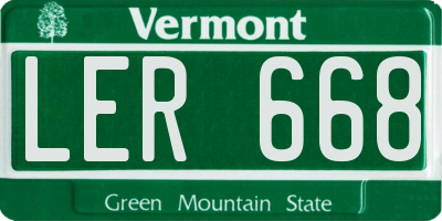 VT license plate LER668