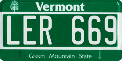 VT license plate LER669