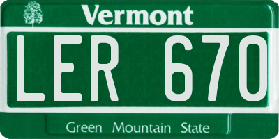 VT license plate LER670