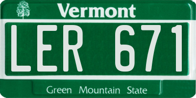 VT license plate LER671