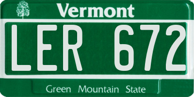 VT license plate LER672
