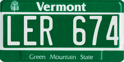 VT license plate LER674