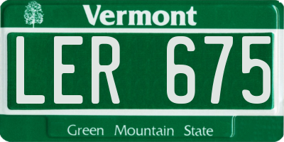 VT license plate LER675
