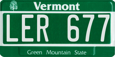 VT license plate LER677