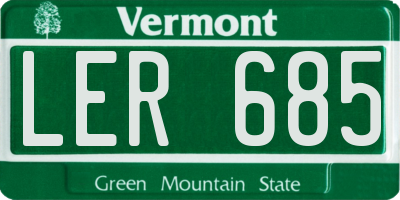 VT license plate LER685
