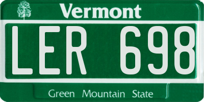 VT license plate LER698