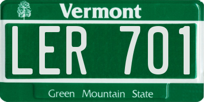 VT license plate LER701