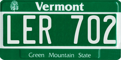 VT license plate LER702