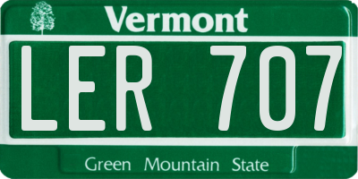 VT license plate LER707