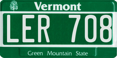 VT license plate LER708