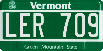 VT license plate LER709