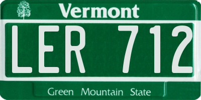 VT license plate LER712