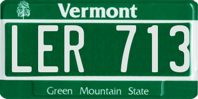 VT license plate LER713