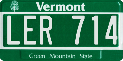 VT license plate LER714