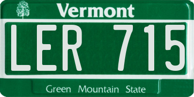 VT license plate LER715