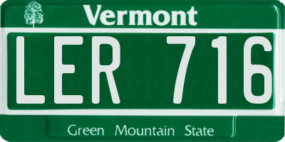 VT license plate LER716