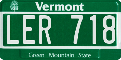 VT license plate LER718