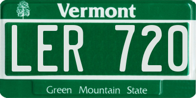 VT license plate LER720