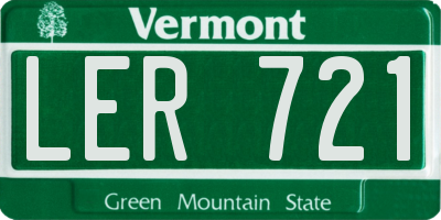 VT license plate LER721