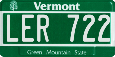 VT license plate LER722