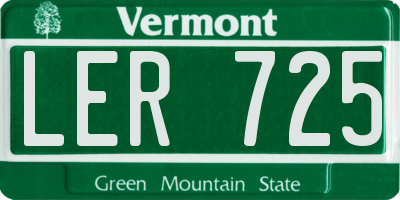 VT license plate LER725